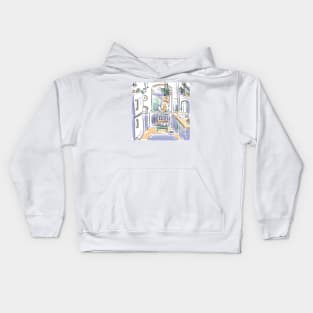 Interior with cats Kids Hoodie